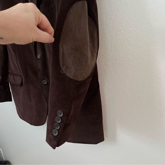 Stafford Blazer Men’s Size 44R Brown Corduroy Jacket Elbow Patches Sport Coat - Picture 2 of 6